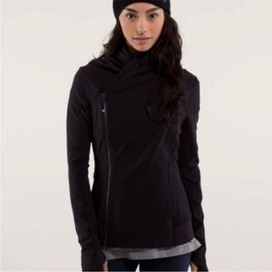 LULULEMON BHAKTI DOUBLE ZIP YOGA JACKET SIZE 6 BLACK